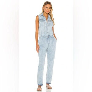 Free People Fast Cars Sleeveless Denim Jumpsuit